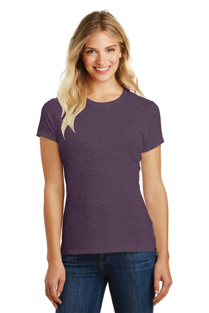 Front View of Hthr Eggplant District Women's Perfect Blend CVC Tee. DM108L plain