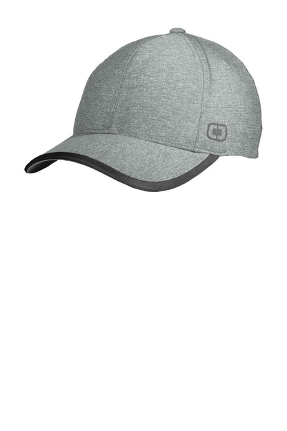 Front View of Hthr Gear Grey OGIO Flux Cap. OG601 plain