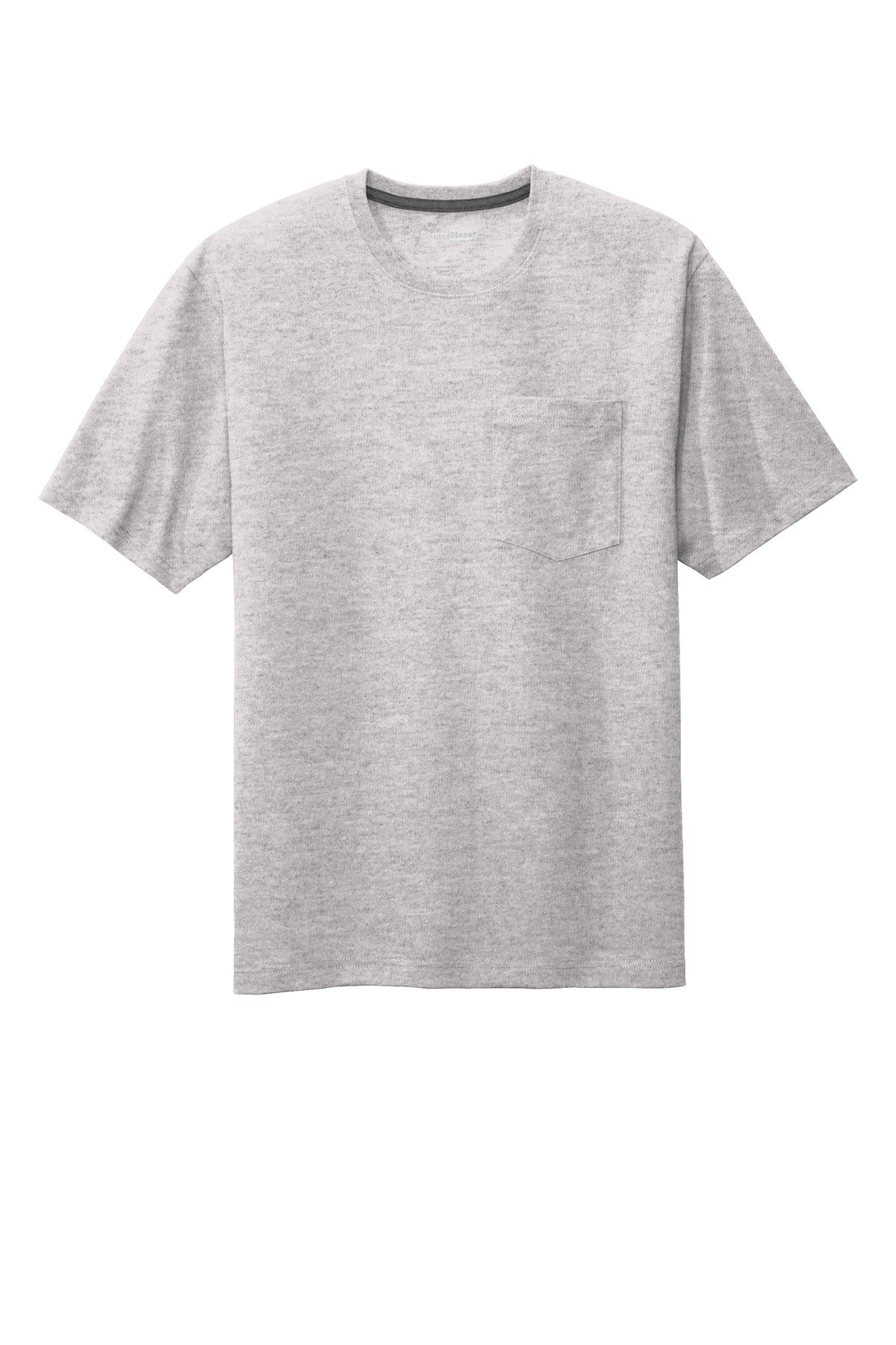 Front View of Hthr Grey CornerStone Workwear Pocket Tee CS430 plain