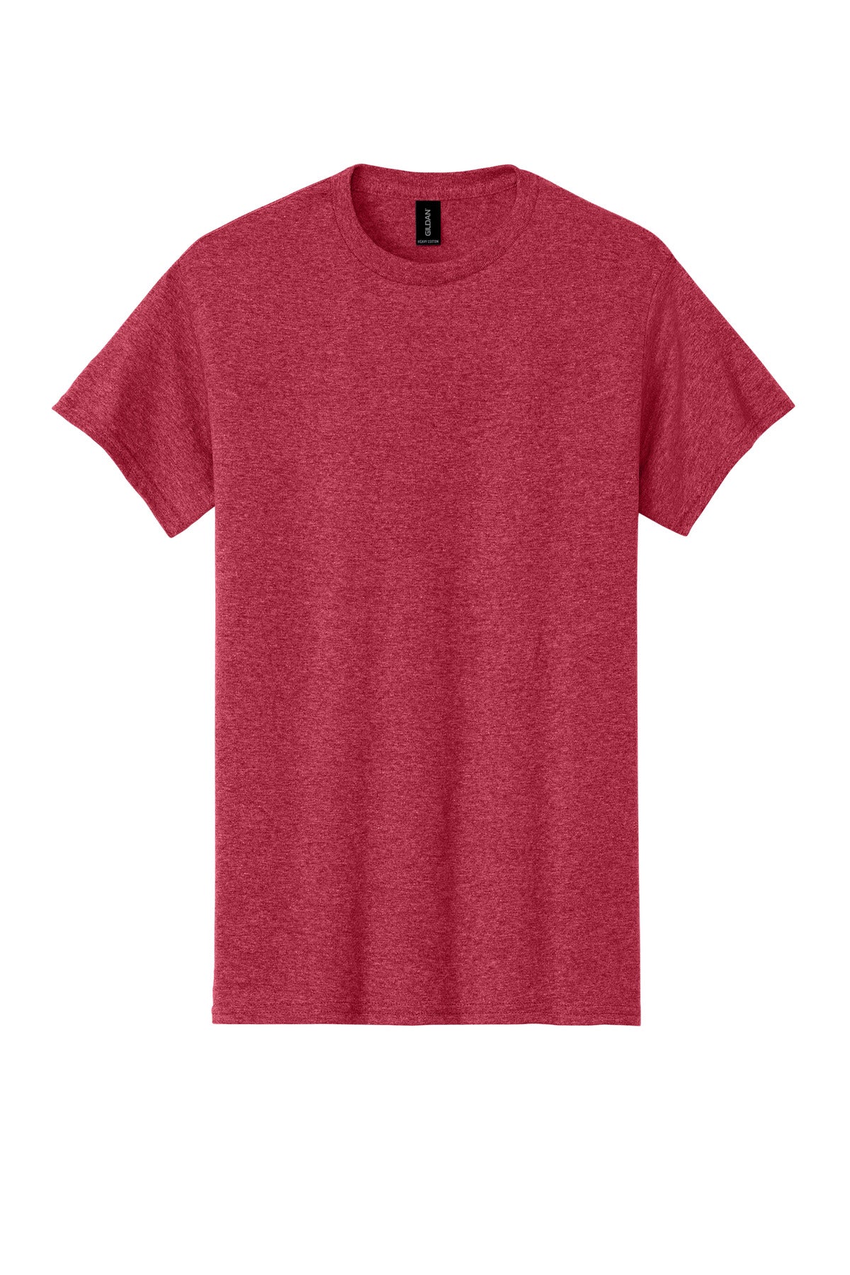 Front View of Hthr Red Gildan - Heavy Cotton 100% Cotton T-Shirt. 5000 plain