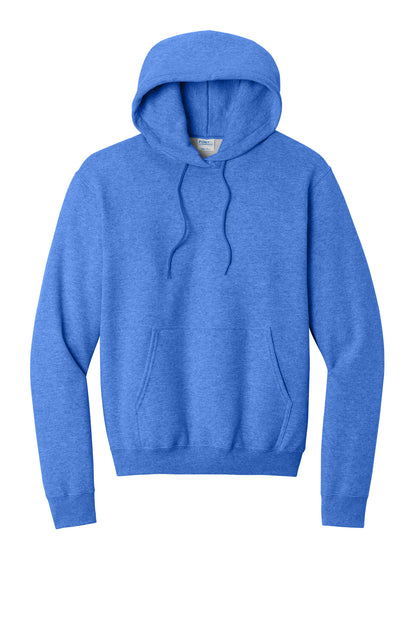 Front View of Hthr Royal Port & Co Core Fleece Pullover Hooded Sweatshirt. PC78H plain