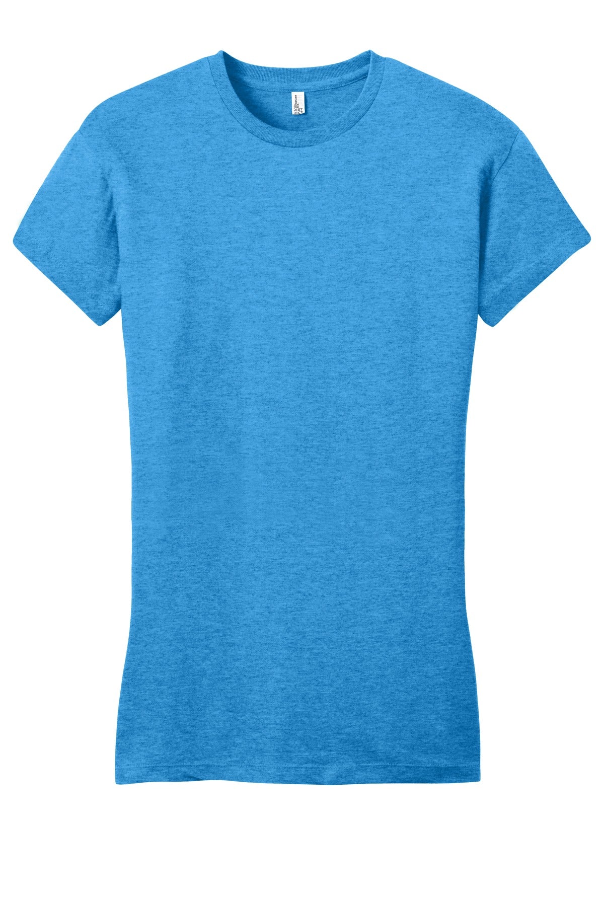 Front View of Hthrd Brt Turq District Women's Fitted Very Important Tee . DT6001 plain