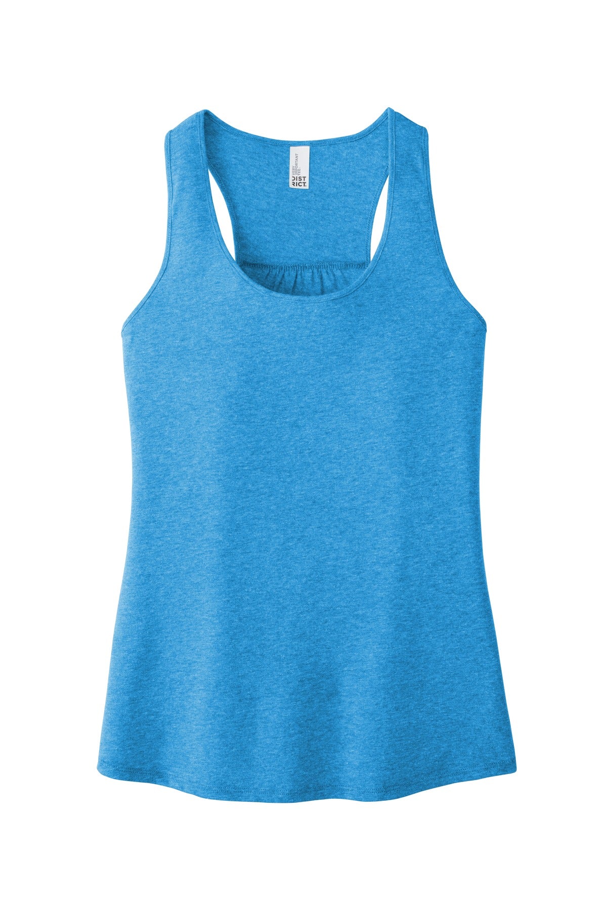 Front View of Hthrd Brt Turq District Women's V.I.T. Racerback Tank DT6302 plain