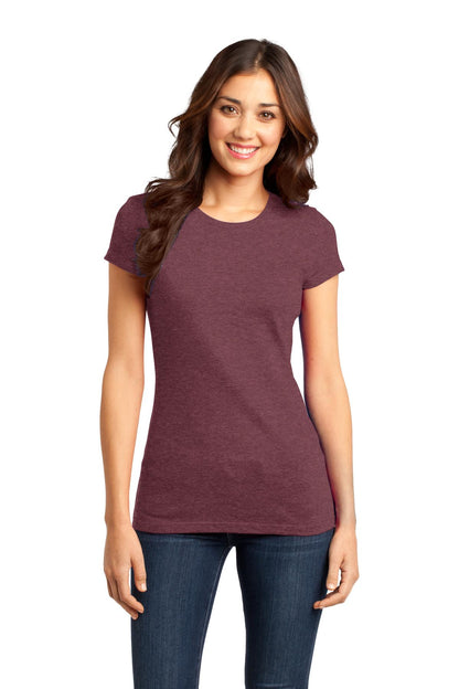 Front View of Hthrd Cardinal District Women's Fitted Very Important Tee . DT6001 plain