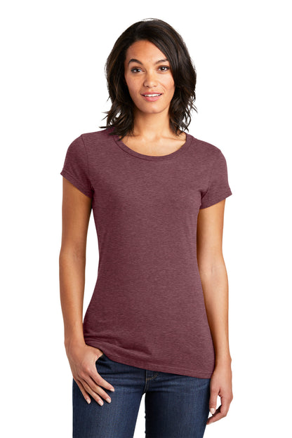 Front View of Hthrd Cardinal District Women's Fitted Very Important Tee . DT6001 plain