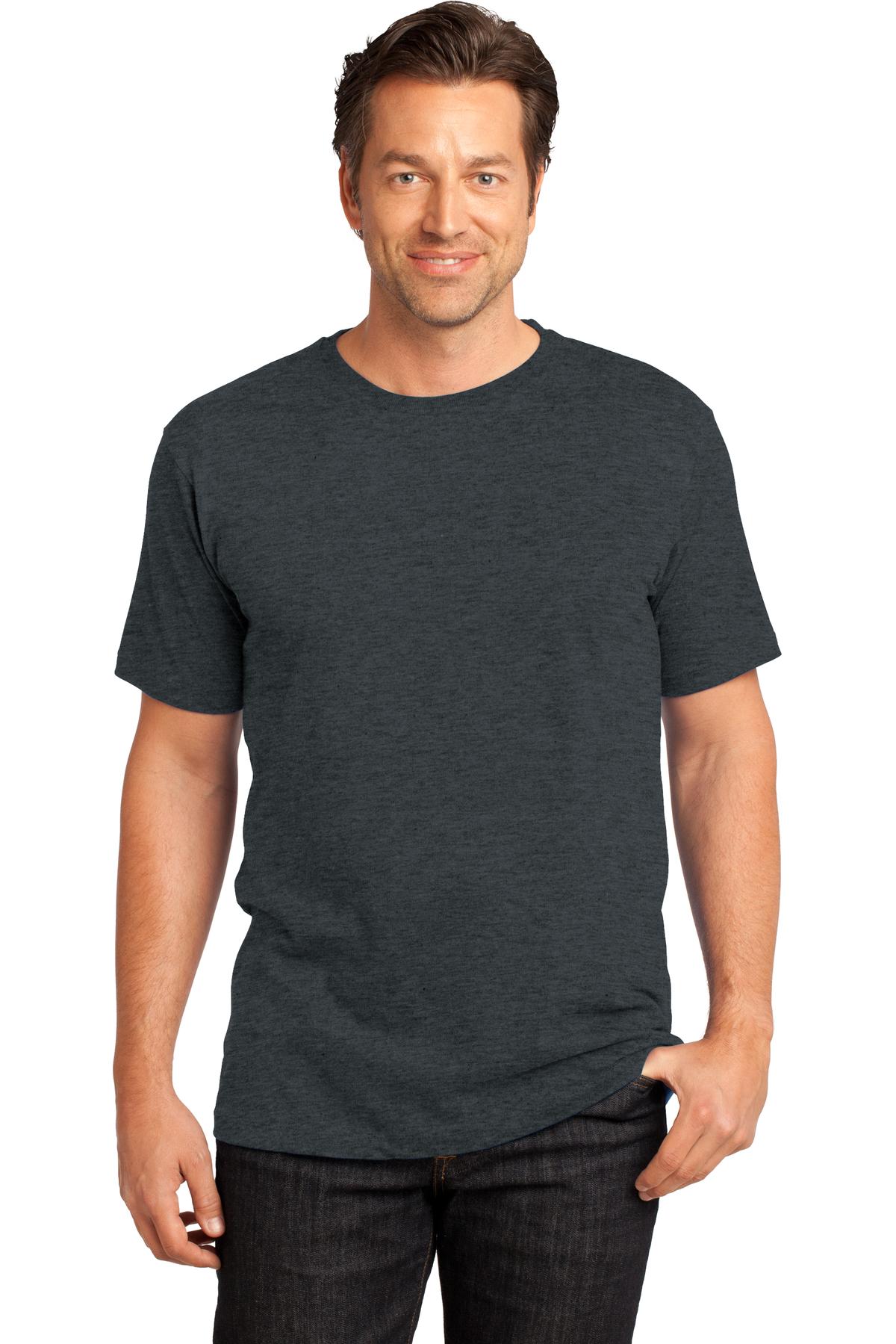 Front View of Hthrd Charcoal District Perfect Weight Tee. DT104 plain
