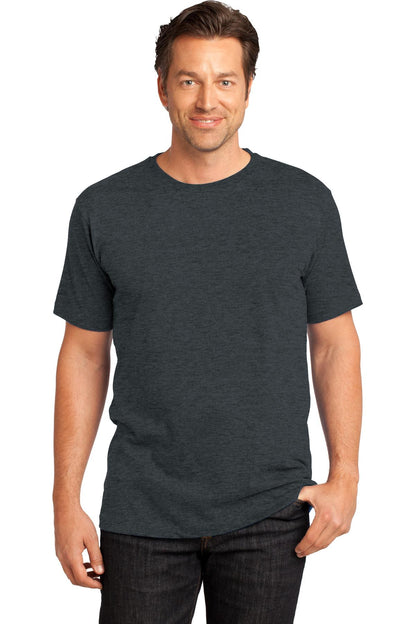 Front View of Hthrd Charcoal District Perfect Weight Tee. DT104 plain