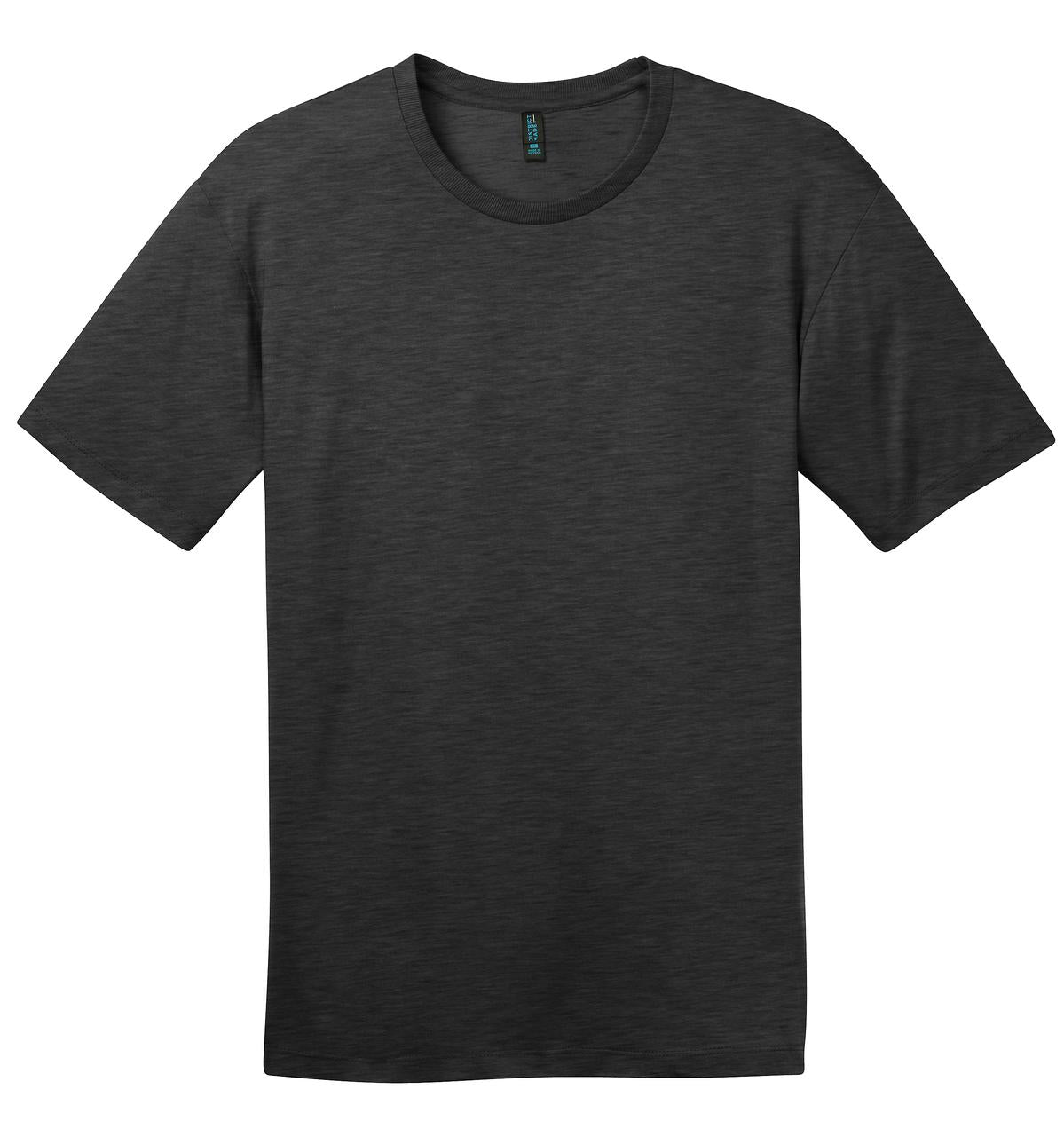 Front View of Hthrd Charcoal District Perfect Weight Tee. DT104 plain
