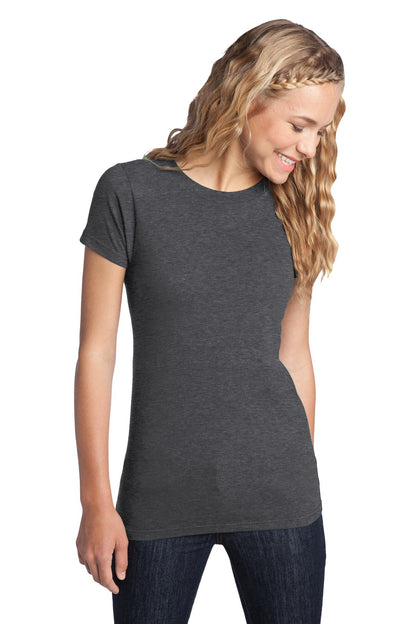 Front View of Hthrd Charcoal District Women's Fitted The Concert Tee DT5001 plain