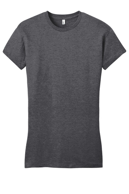 Front View of Hthrd Charcoal District Women's Fitted Very Important Tee . DT6001 plain