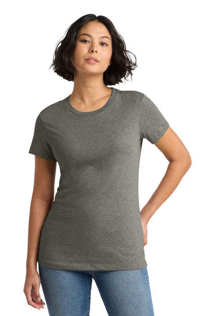 Front View of Hthrd Charcoal District Women's Perfect Weight Tee. DM104L plain