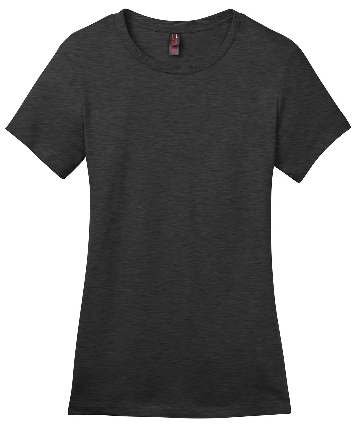 Front View of Hthrd Charcoal District Women's Perfect Weight Tee. DM104L plain