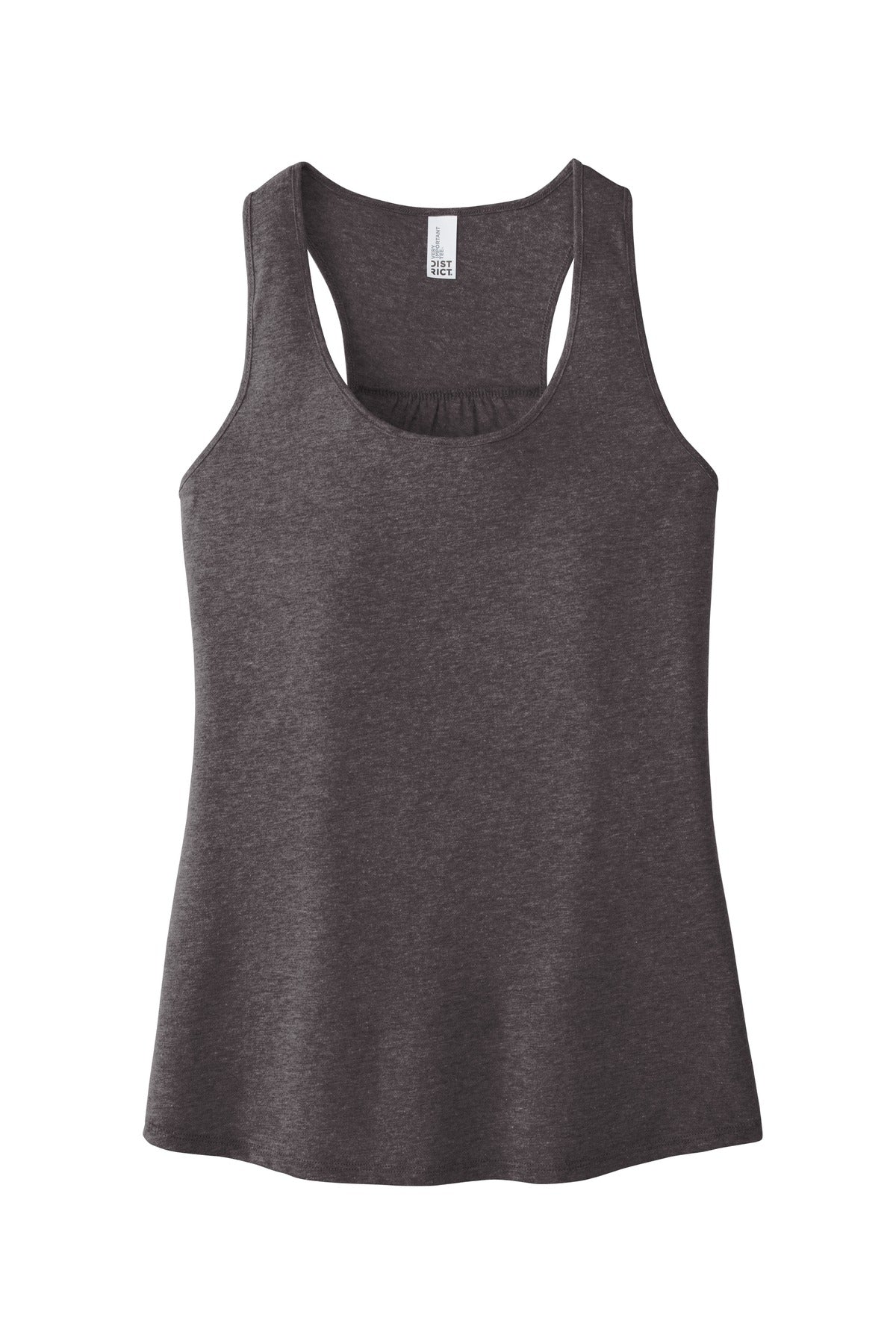 Front View of Hthrd Charcoal District Women's V.I.T. Racerback Tank DT6302 plain