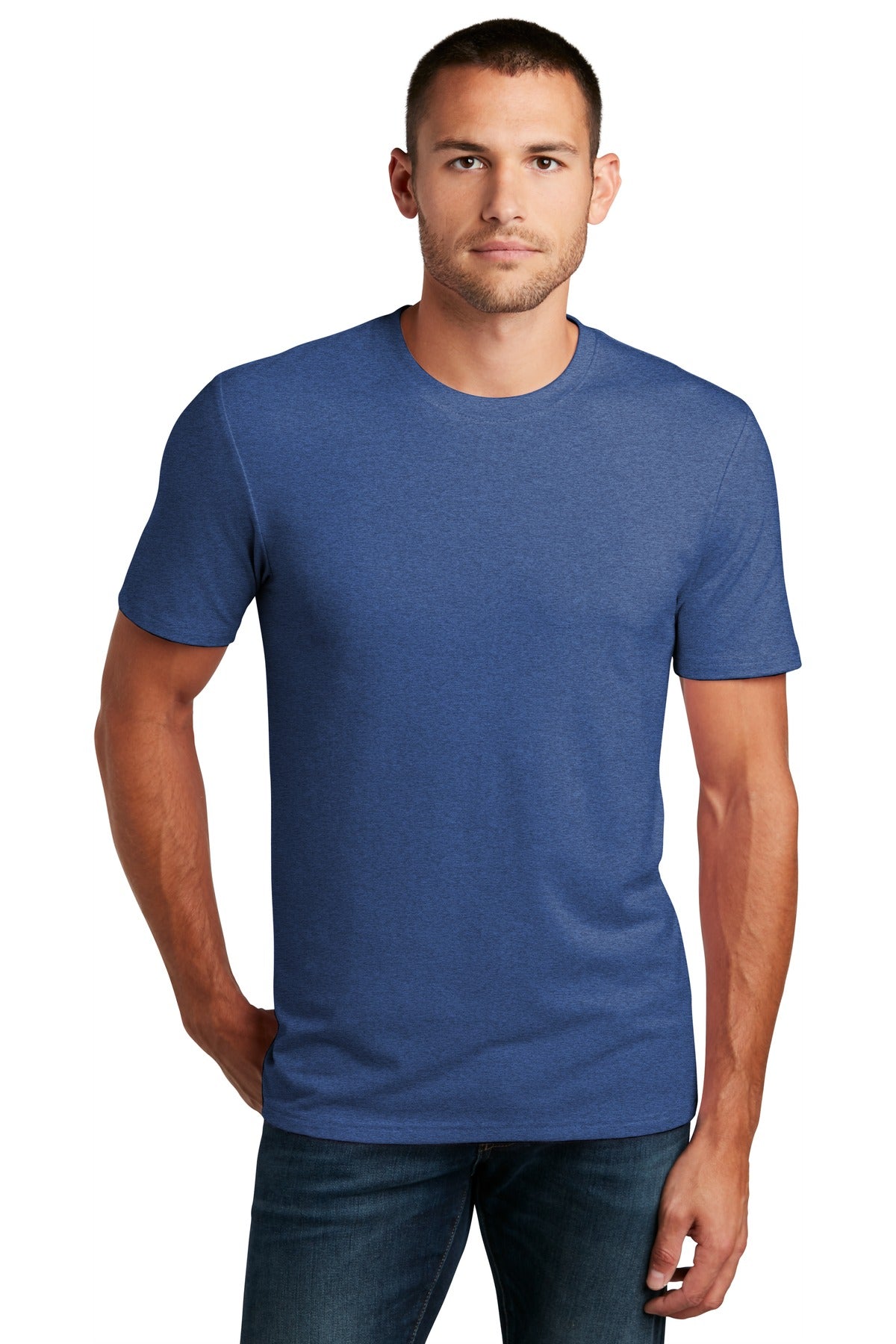 Front View of Hthrd Deep Roy District Flex Tee DT7500 plain