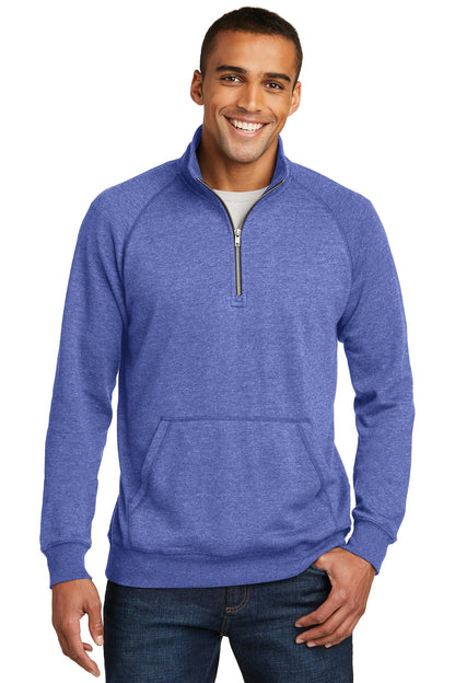 Front View of Hthrd Deep Roy District Lightweight Fleece 1/4-Zip. DM392 plain