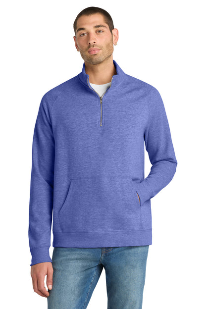Front View of Hthrd Deep Roy District Lightweight Fleece 1/4-Zip. DM392 plain