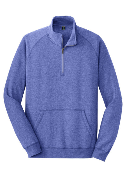 Front View of Hthrd Deep Roy District Lightweight Fleece 1/4-Zip. DM392 plain