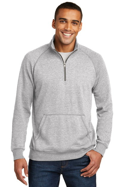 Front View of Hthrd Grey District Lightweight Fleece 1/4-Zip. DM392 plain