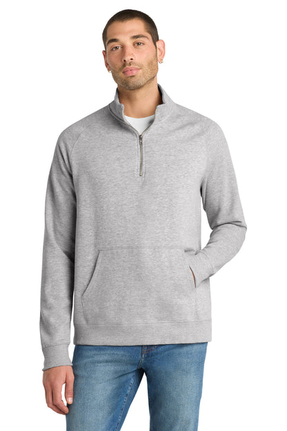 Front View of Hthrd Grey District Lightweight Fleece 1/4-Zip. DM392 plain
