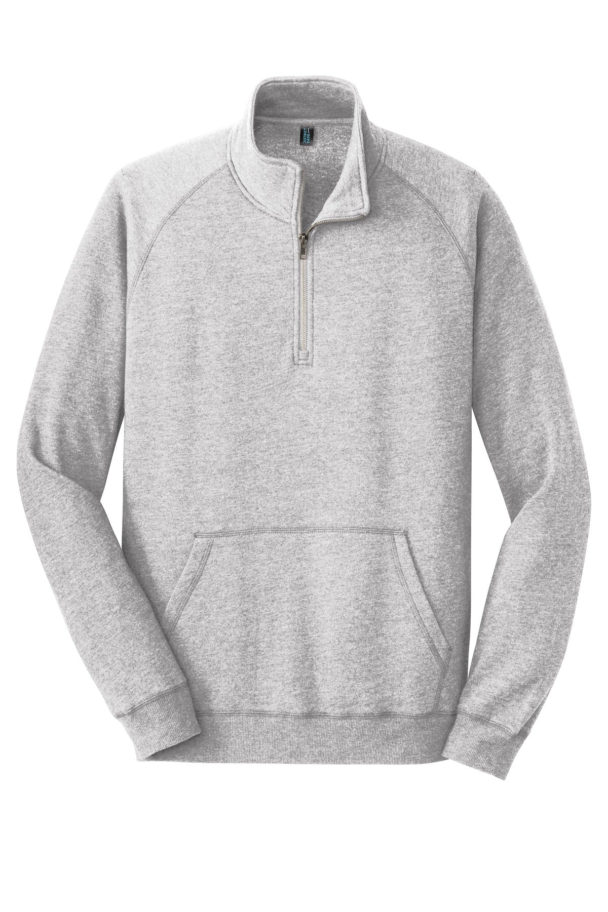 Front View of Hthrd Grey District Lightweight Fleece 1/4-Zip. DM392 plain