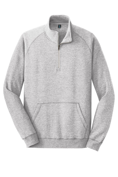 Front View of Hthrd Grey District Lightweight Fleece 1/4-Zip. DM392 plain