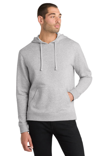 Front View of Hthrd Grey District Lightweight Fleece Hoodie. DM391 plain