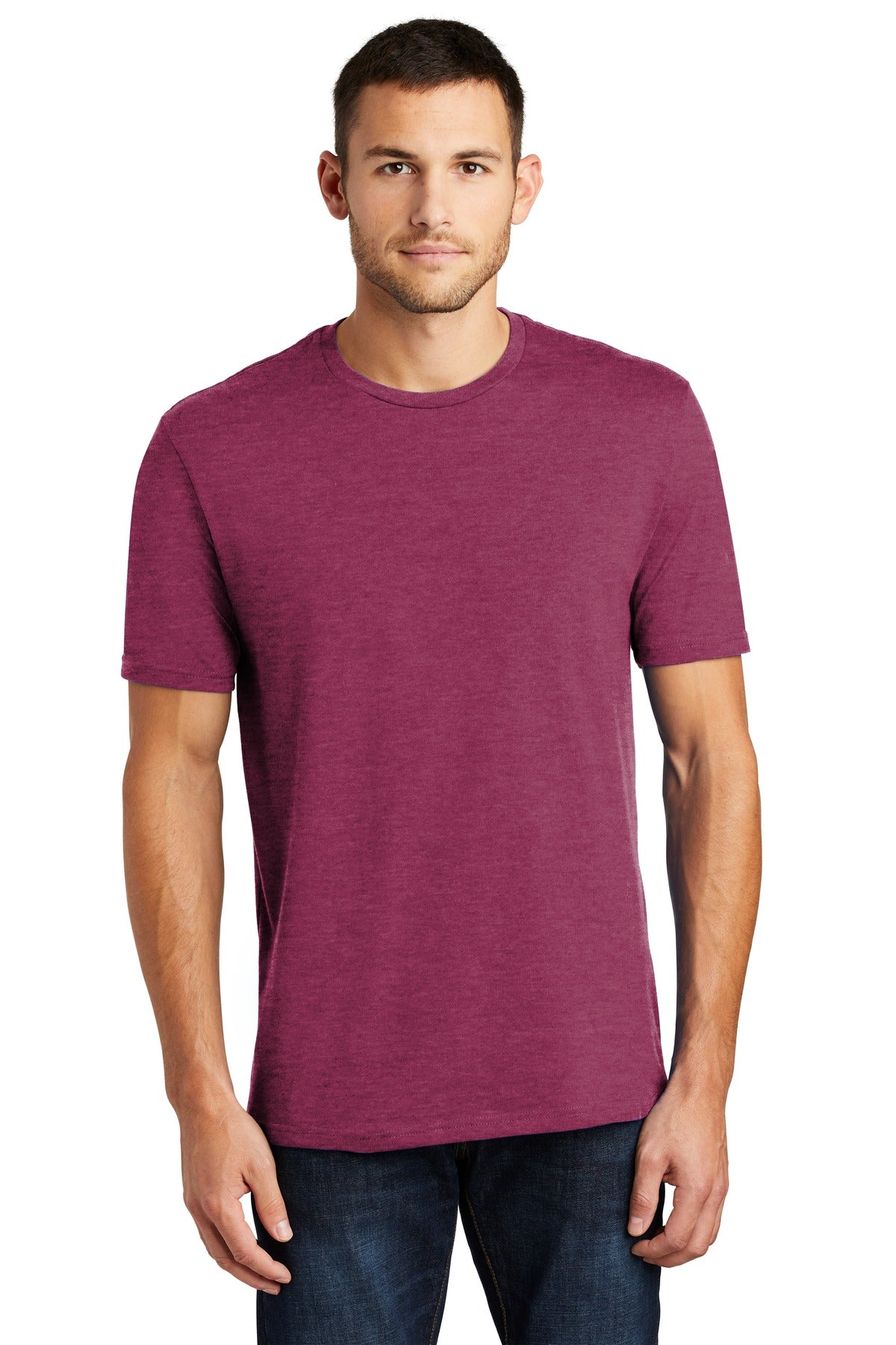 Front View of Hthrd Loganbry District Perfect Weight Tee. DT104 plain