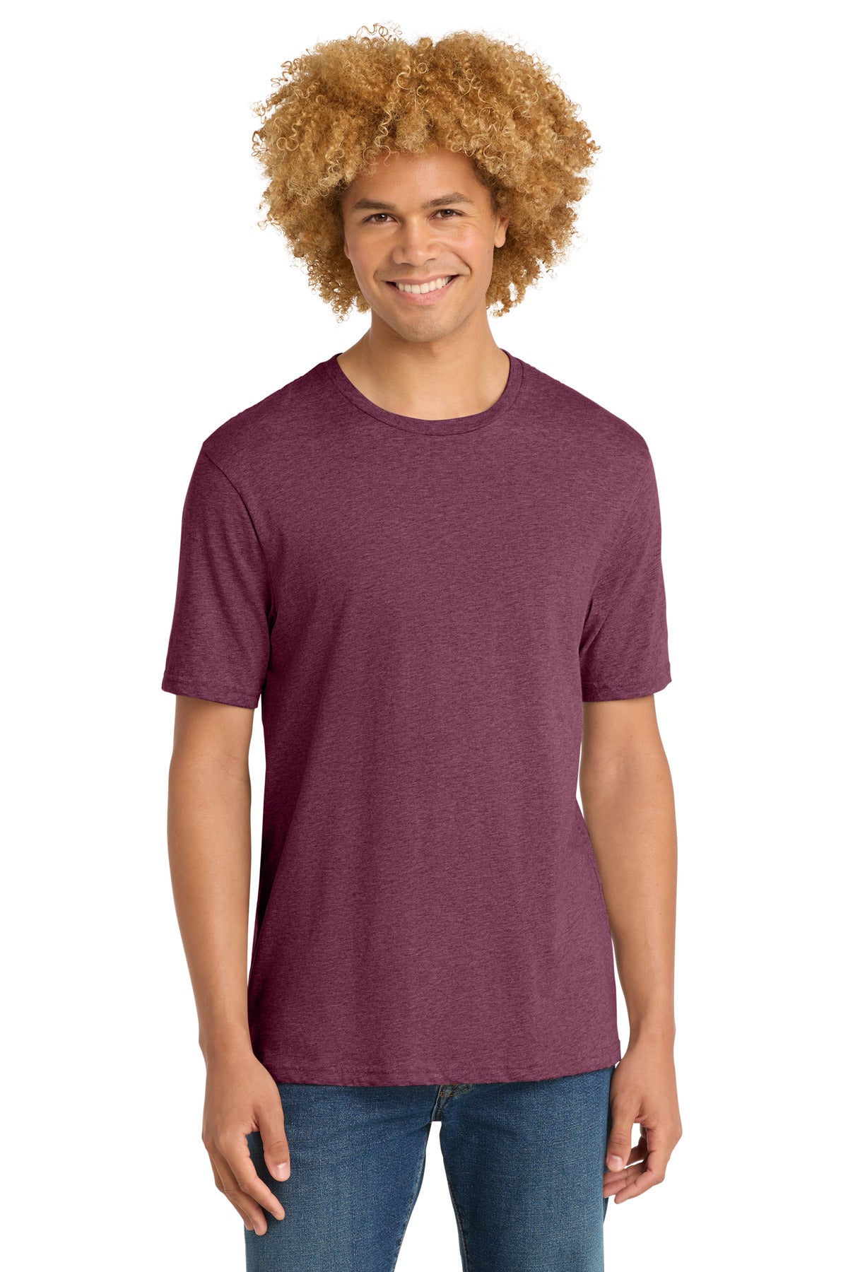 Front View of Hthrd Loganbry District Perfect Weight Tee. DT104 plain