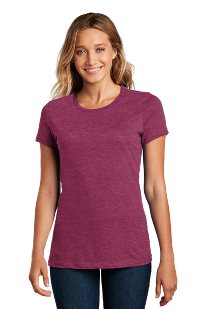 Front View of Hthrd Loganbry District Women's Perfect Weight Tee. DM104L plain