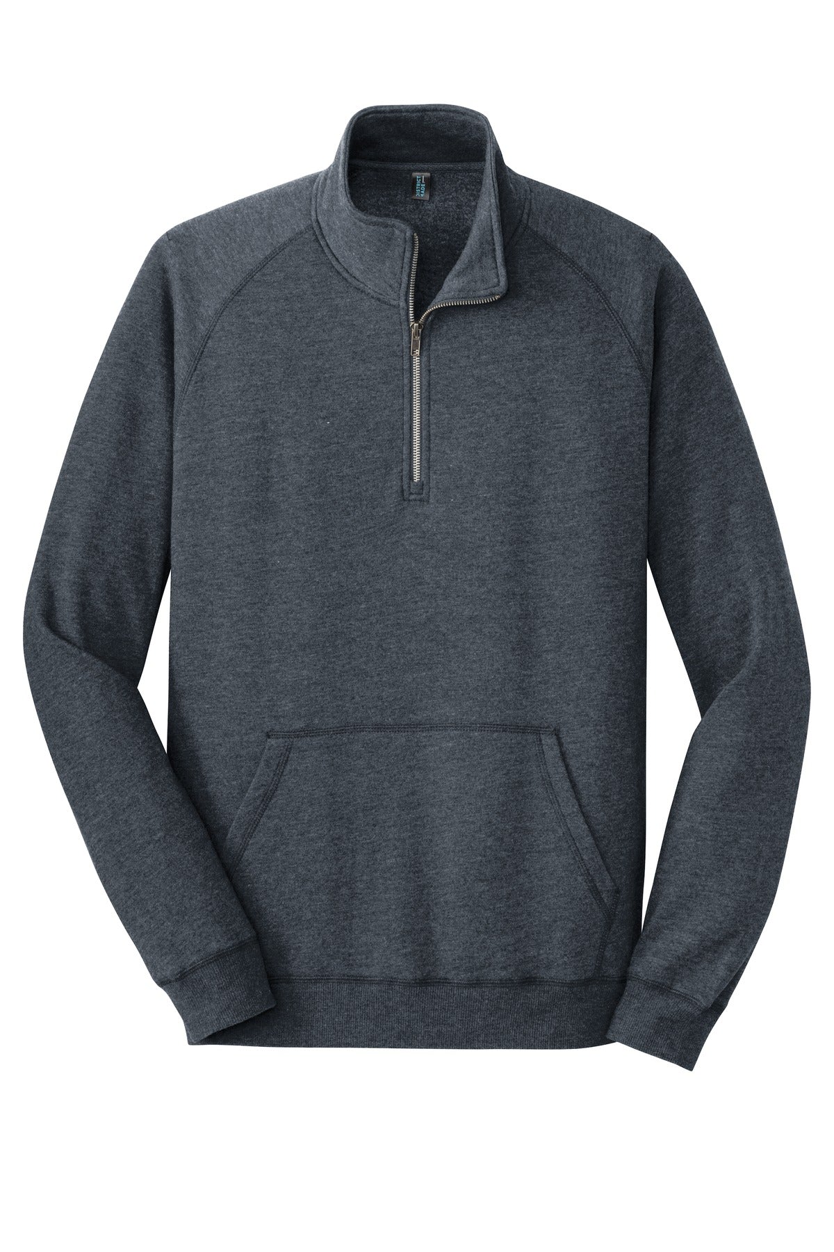 Front View of Hthrd Navy District Lightweight Fleece 1/4-Zip. DM392 plain