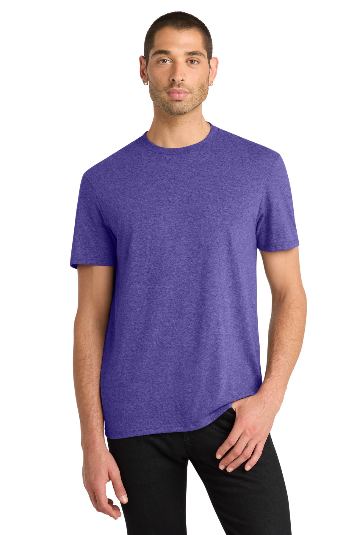 Front View of Hthrd Purple District Very Important Tee . DT6000 plain