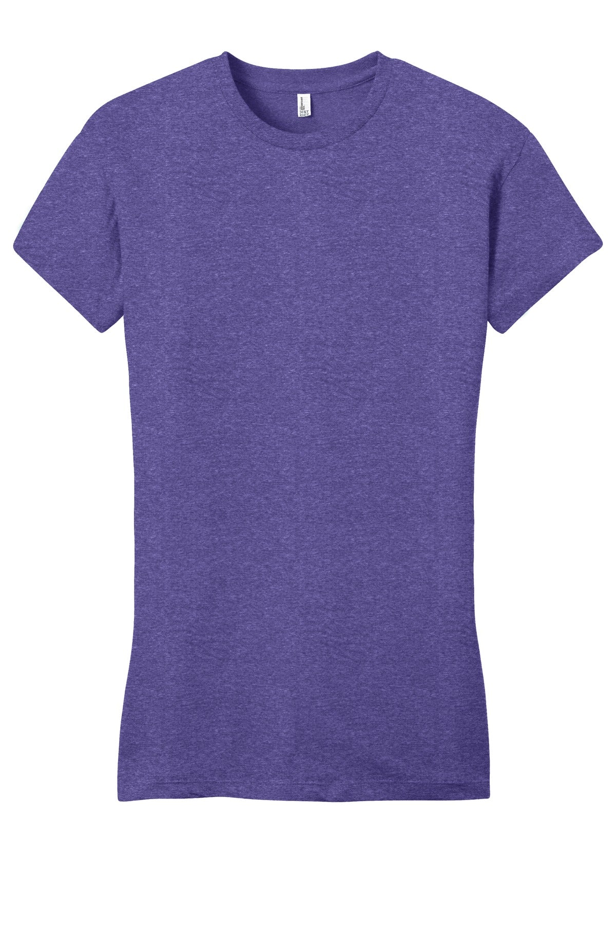 Front View of Hthrd Purple District Women's Fitted Very Important Tee . DT6001 plain