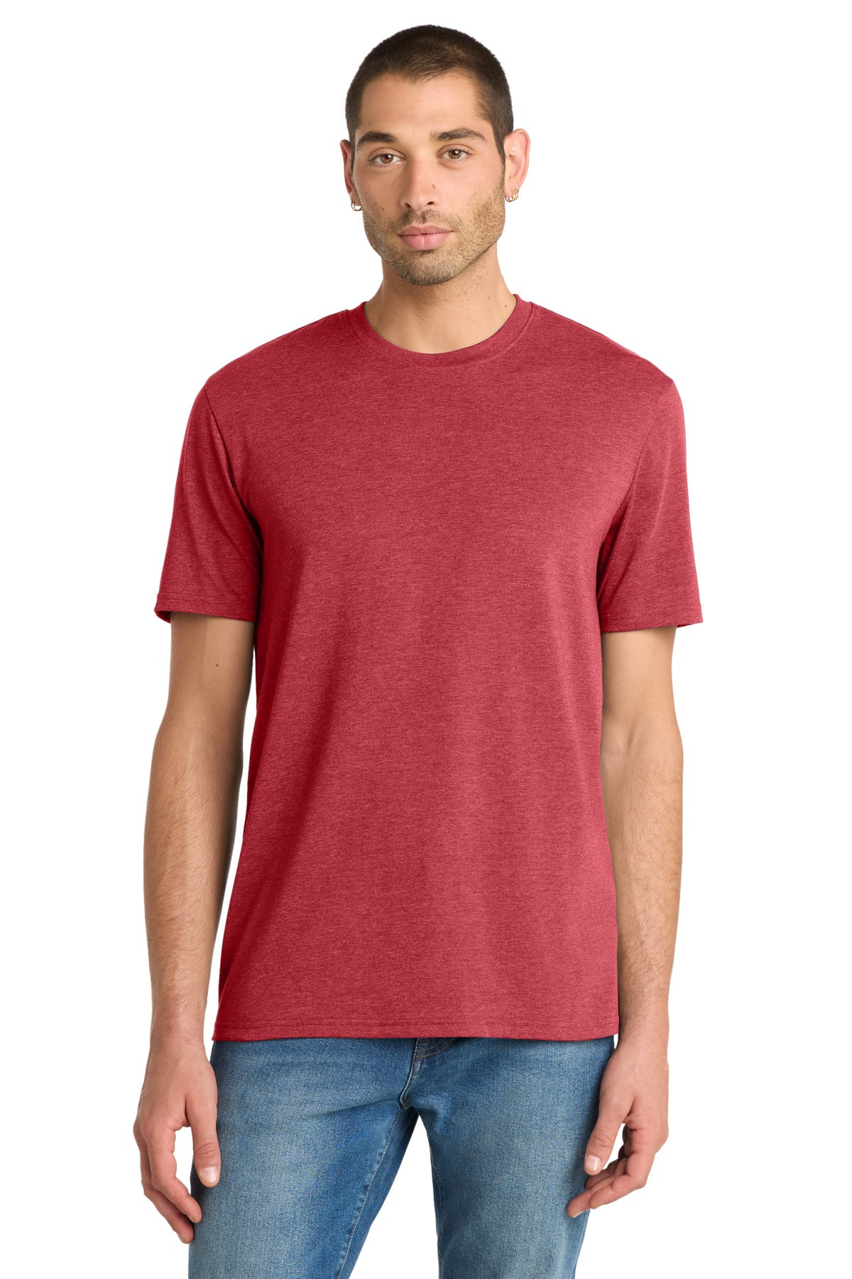 Front View of Hthrd Red District Flex Tee DT7500 plain