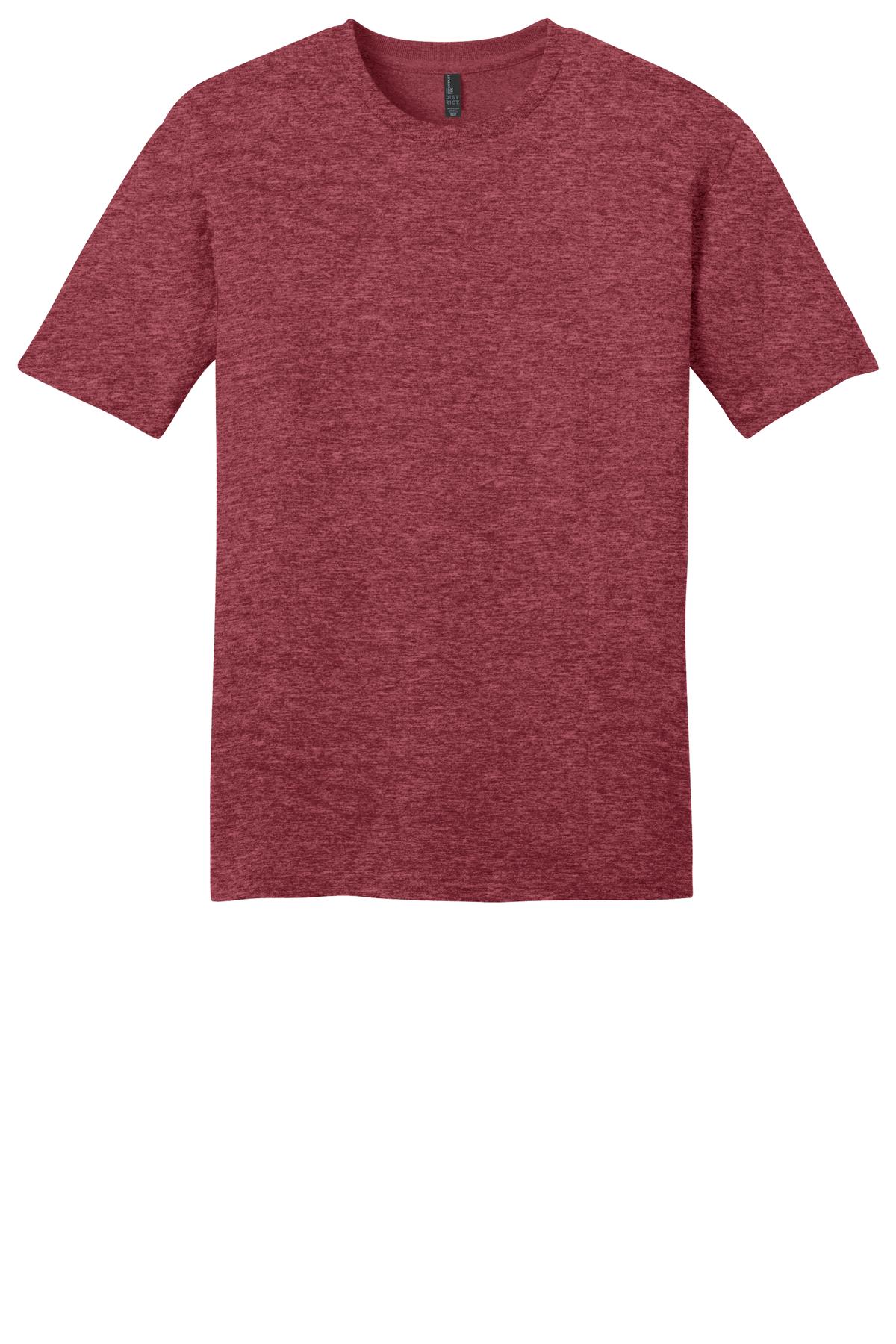 Front View of Hthrd Red District Very Important Tee . DT6000 plain