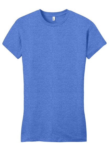 Front View of Hthrd Royal District Women's Fitted Very Important Tee . DT6001 plain