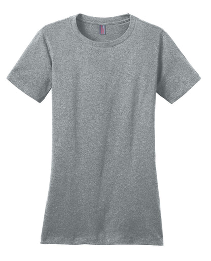 Front View of Hthrd Steel District Women's Perfect Weight Tee. DM104L plain