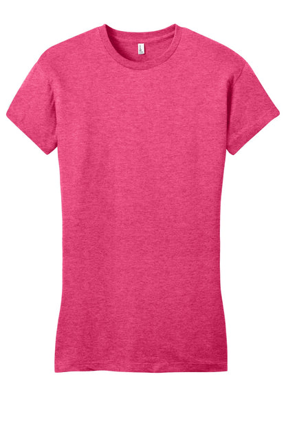 Front View of Hthrd Watermln District Women's Fitted Very Important Tee . DT6001 plain