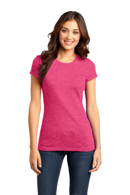 Front View of Hthrd Watermln District Women's Fitted Very Important Tee . DT6001 plain