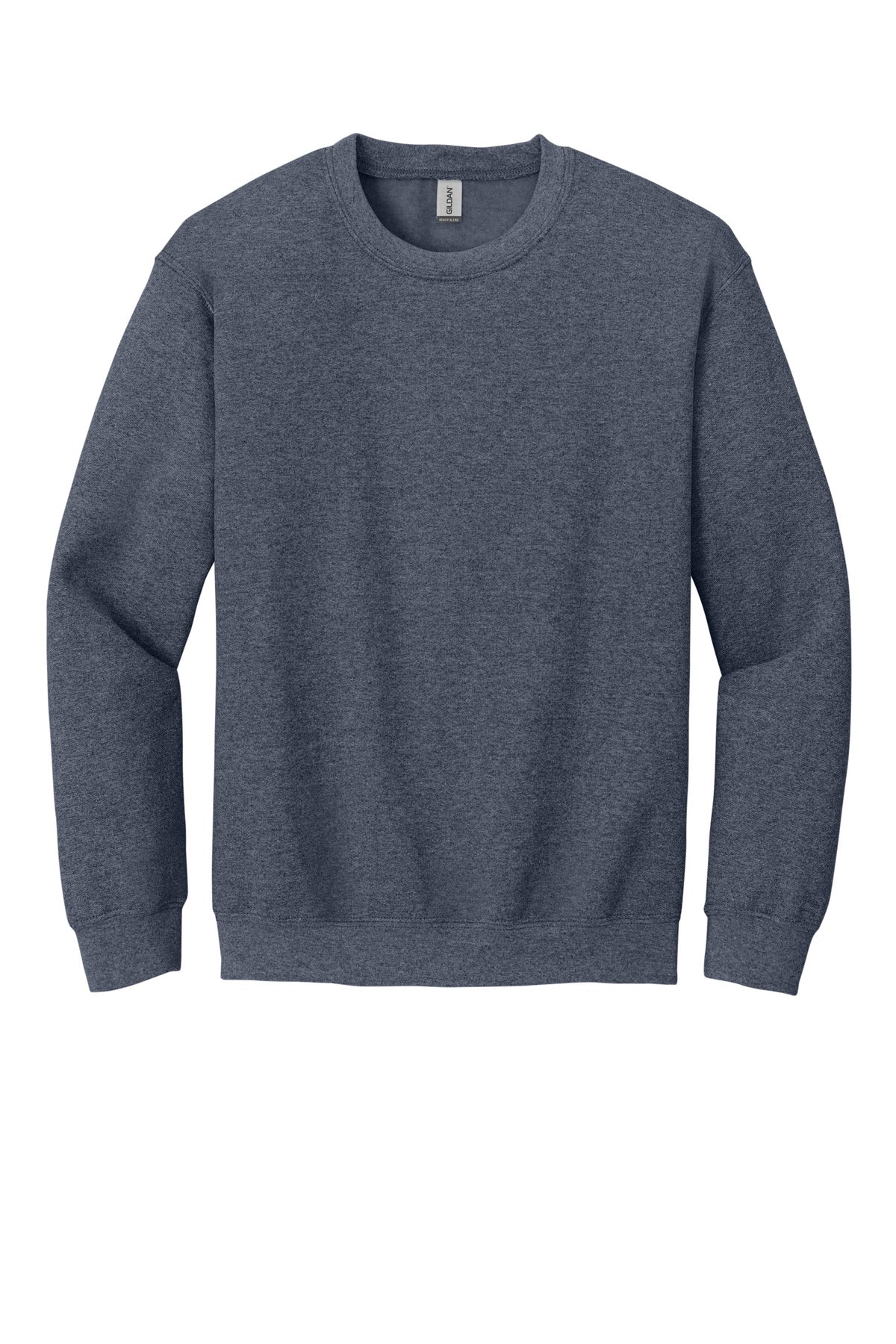 Front View of HthrDkNavy Gildan Heavy Blend Crewneck Sweatshirt. 18000 plain