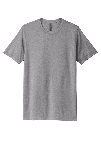 Front View of HthrGray Next Level Apparel Adult Poly/Cotton Tee. NL6200 plain