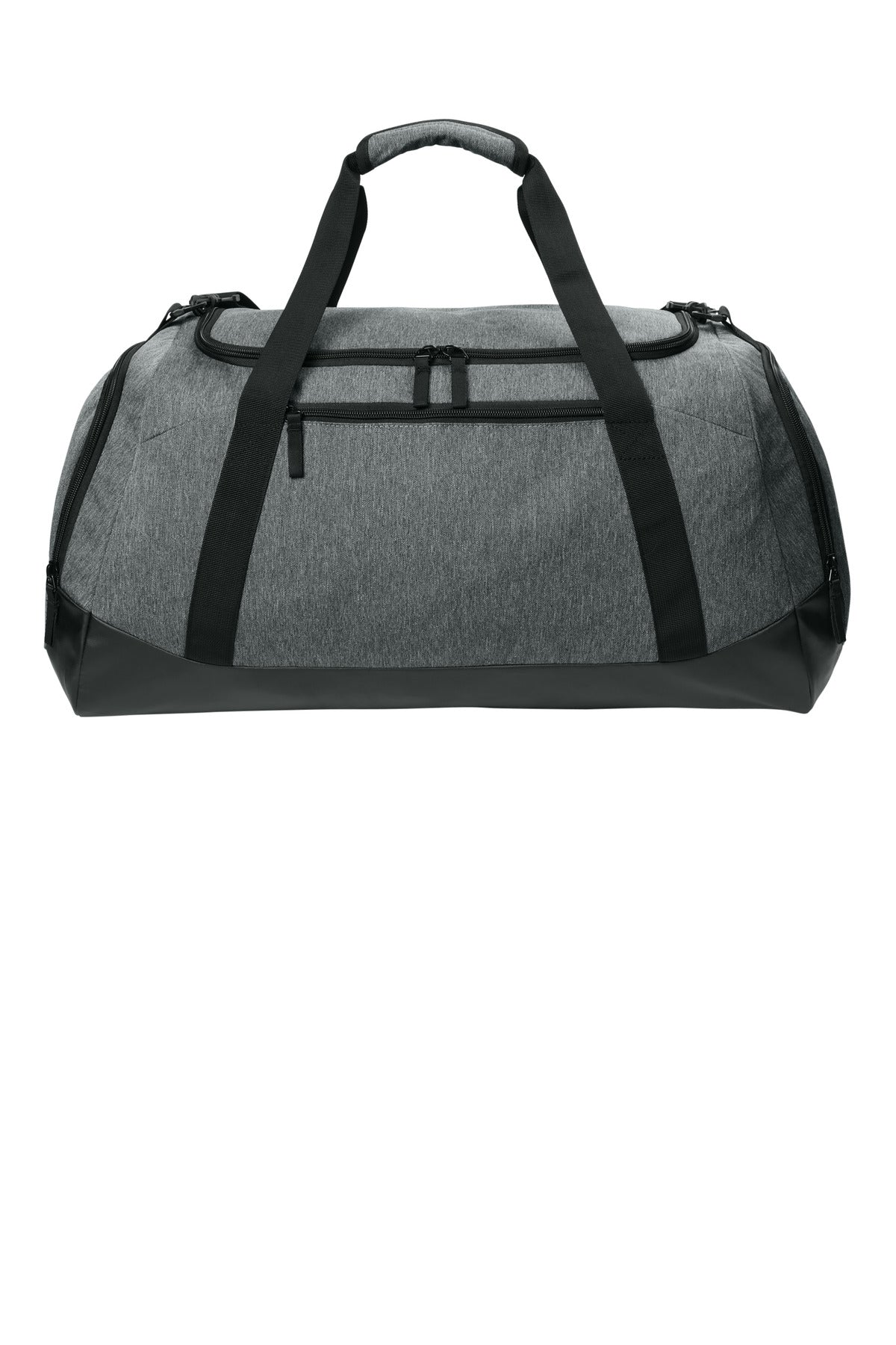 Front View of HthrGrey Sport-Tek Large Rec Duffel BST505 plain