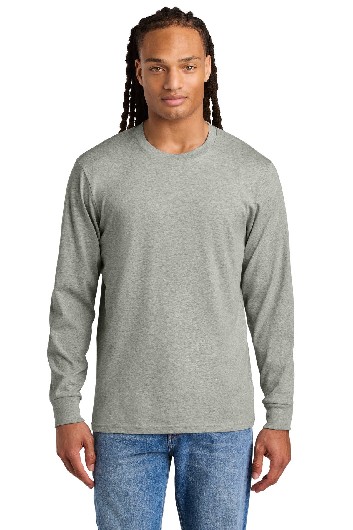 Front View of HthrGrey Stanley/Stella Unisex Creator 2.0 Long Sleeve Tee SXU022 plain