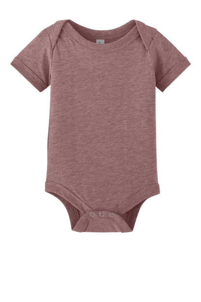 Front View of HthrMauve BELLA+CANVAS Infant Jersey Short Sleeve One Piece BC100B plain