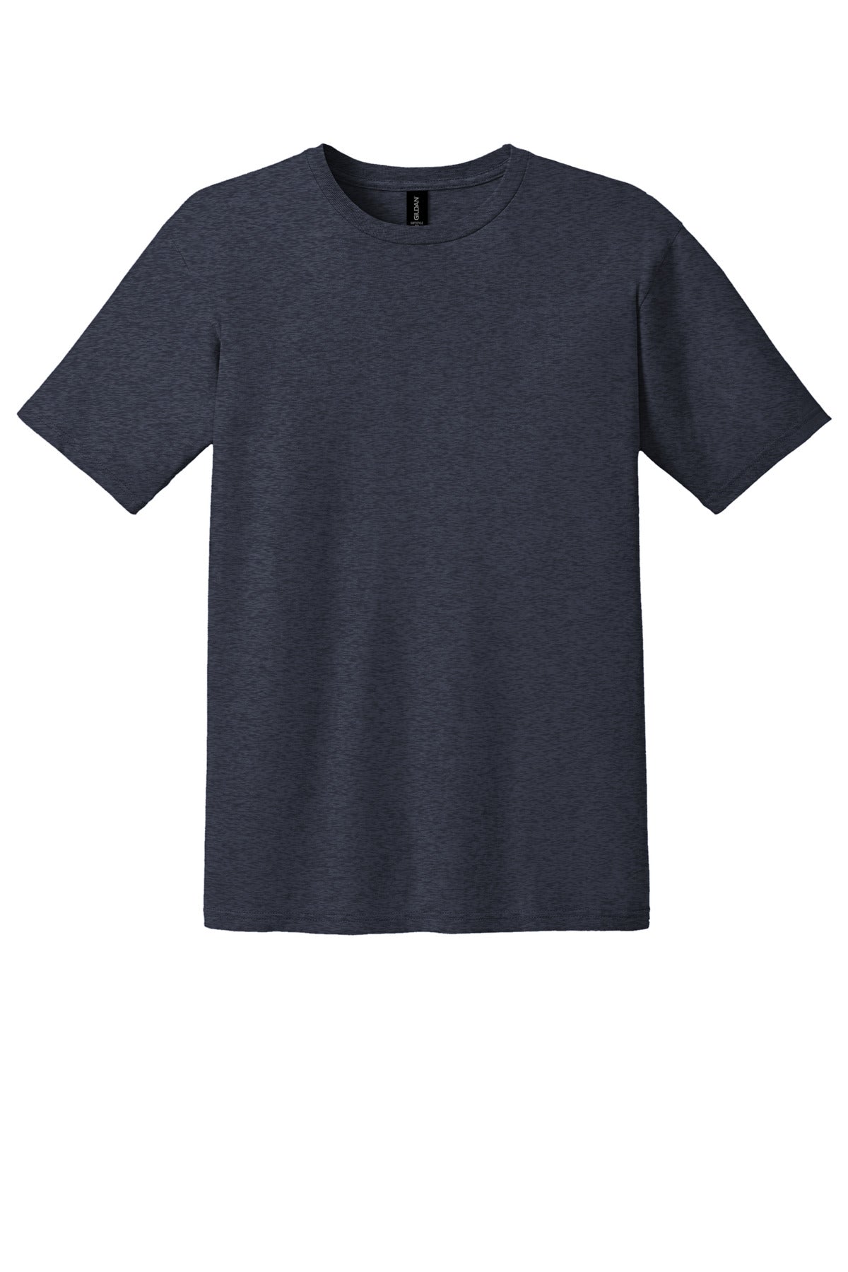 Front View of HthrNavy Gildan 100% Ring Spun Cotton T-Shirt. 980 plain