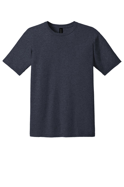 Front View of HthrNavy Gildan 100% Ring Spun Cotton T-Shirt. 980 plain