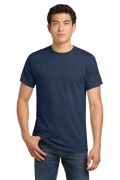 Front View of HthrNavy Gildan - Heavy Cotton 100% Cotton T-Shirt. 5000 plain