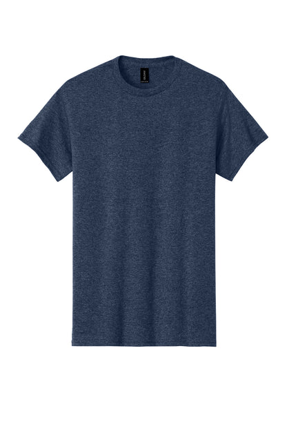 Front View of HthrNavy Gildan - Heavy Cotton 100% Cotton T-Shirt. 5000 plain