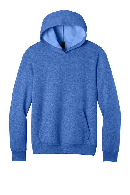 Front View of HthrRoyal Port & Co Easy Fleece Pullover Hooded Sweatshirt PC68H plain