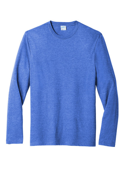 Front View of HthrRoyal Port & Co Tri-Blend Long Sleeve Tee. PC330LS plain