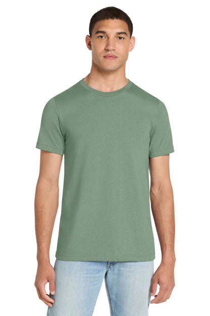 Front View of HthrSage BELLA+CANVAS Unisex Heather CVC Short Sleeve Tee. BC3001CVC plain